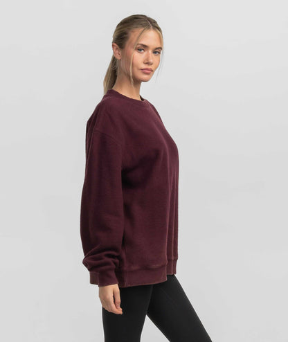 Inside Out Fuzzy Sweatshirt - Bordeaux - image 2