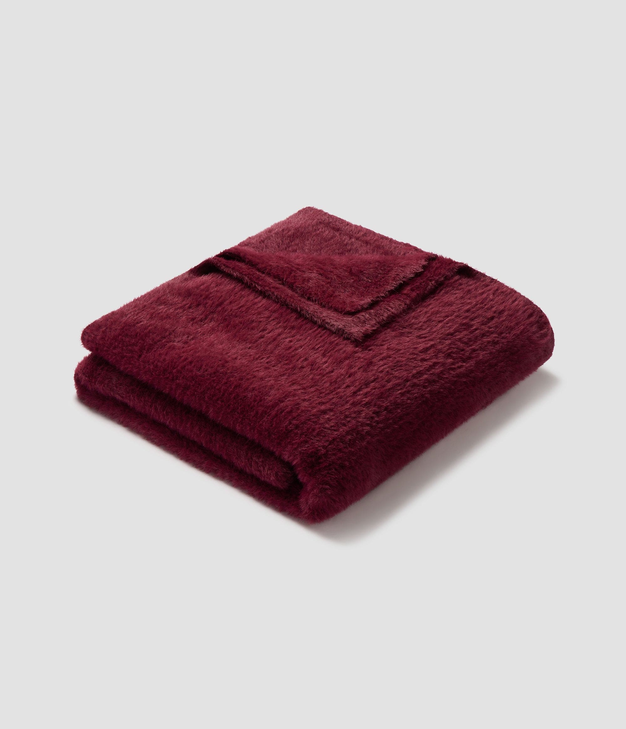 Feather Knit Blanket - Bordeaux