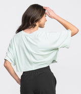 Breezy Cropped Tee - Marina Mist