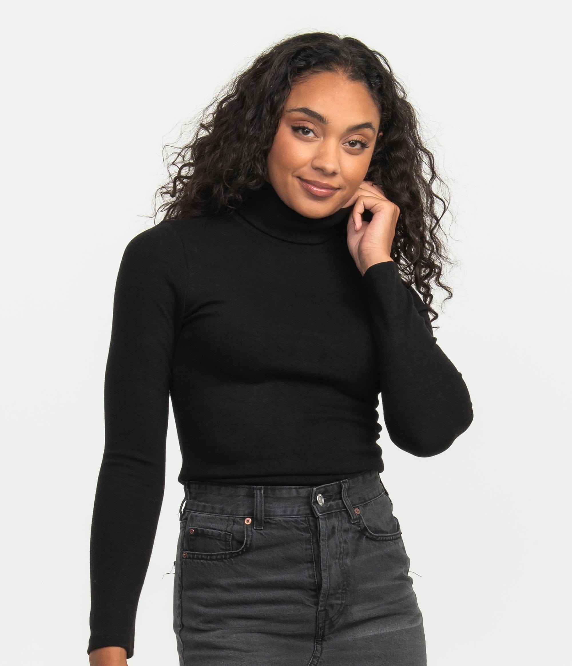 Buttery Soft Layering Turtleneck - Raven