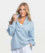 Around The Block Quarter Zip - Blue Fog