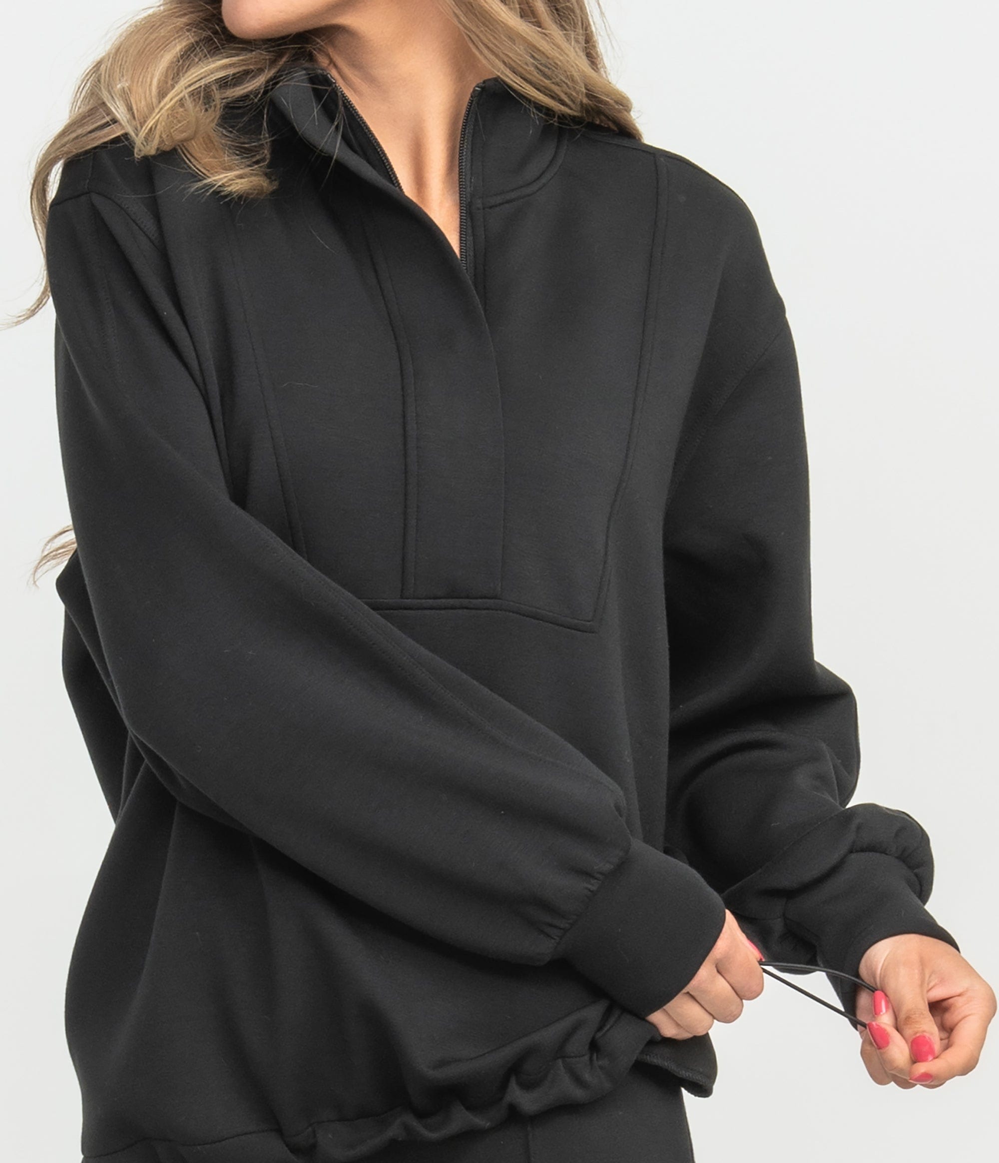 Around The Block Quarter Zip - Raven