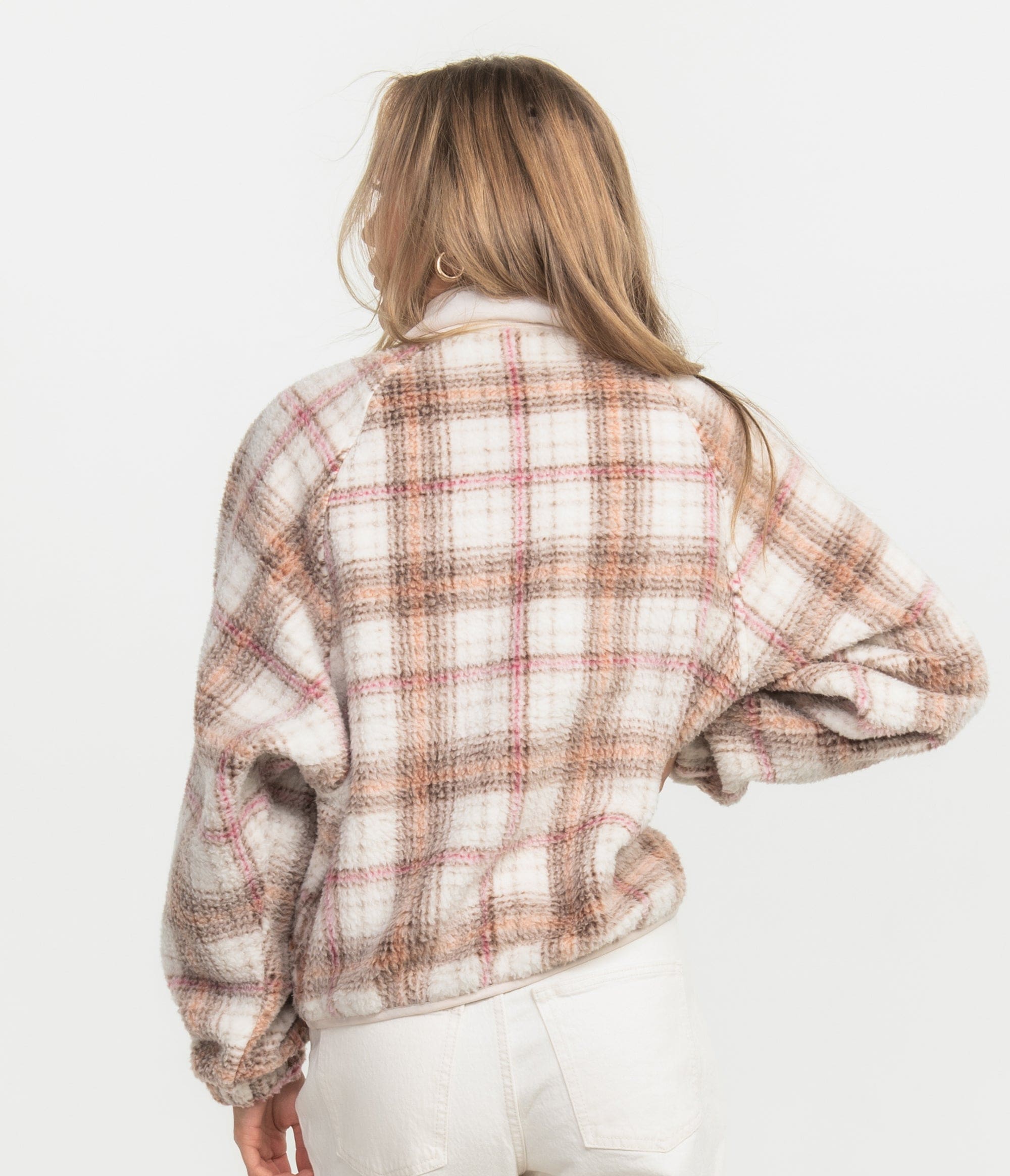 Retro Snap Fleece Jacket - Cozy Plaid