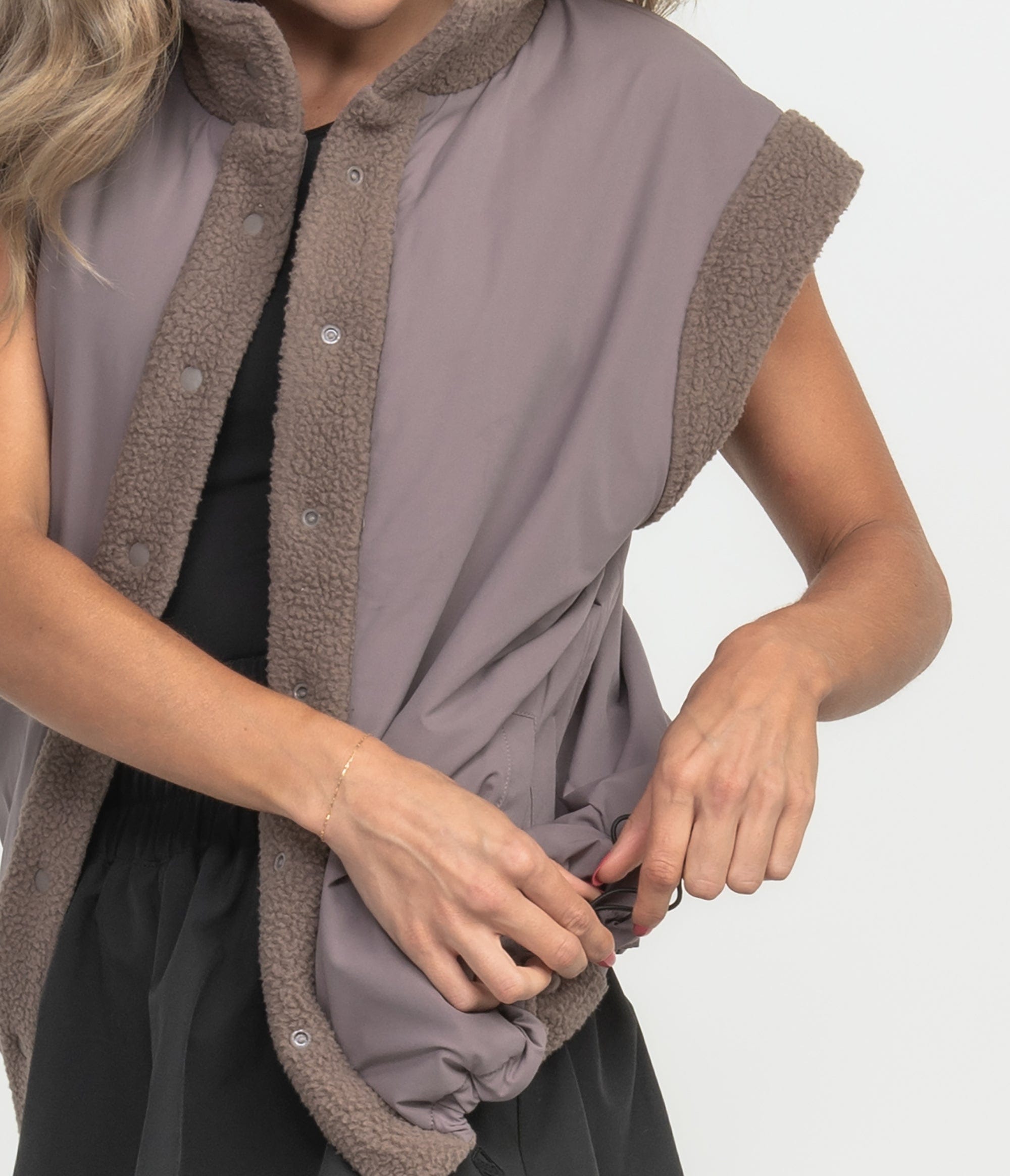 Reversible Fleece Vest - Ember Brown