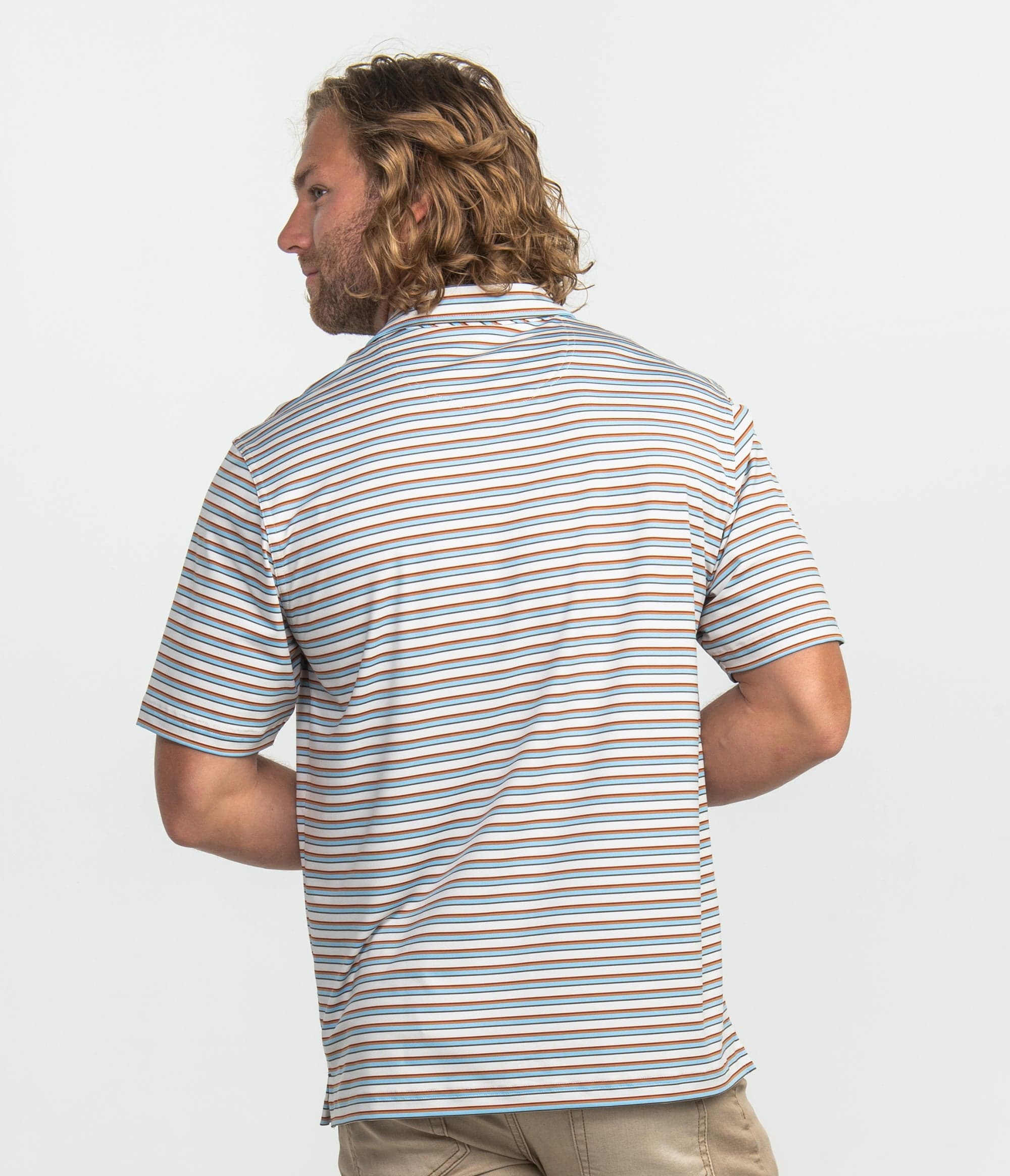 Day Off Stripe Polo - Sunset Round