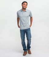 Heather Madison Stripe Polo - Spruce