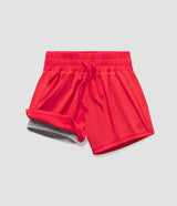 Womens Lined Hybrid Shorts - Rio Red