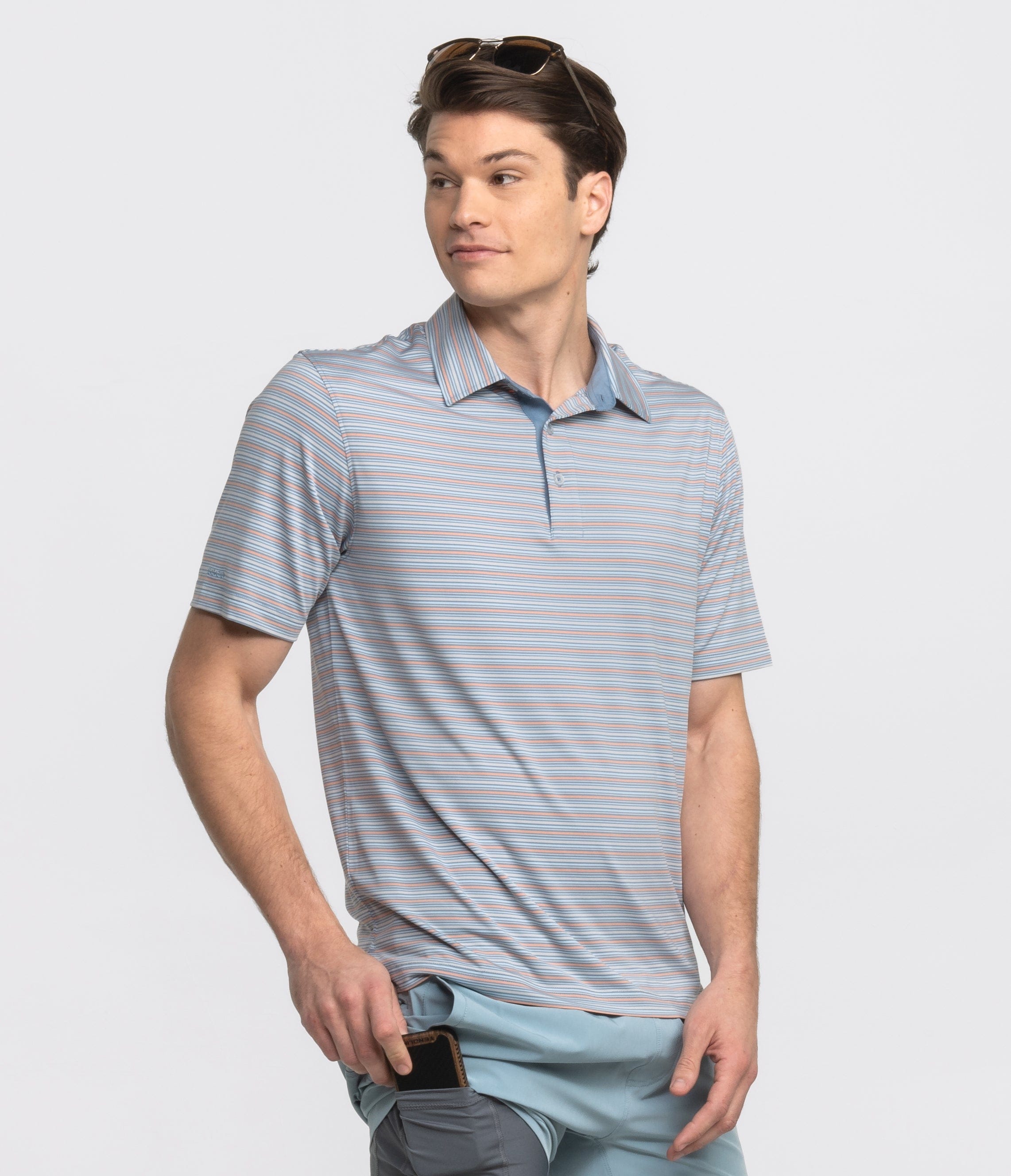 Sawgrass Stripe Polo - Blue Lagoon