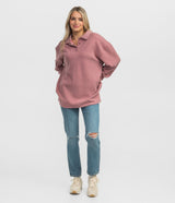 SSCO_W_Corded_Polo_Pullover_Vneck_Sweatshirt_Crimson_4