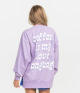 Happy Thoughts Puff Sweatshirt - Pastel Lilac