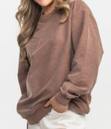 Washed Fleece Sweatshirt - Bloomingdale Brown