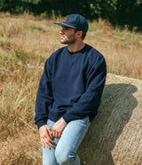 Washed Fleece Essential Crewneck - Classic Navy