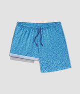 Blue Blooms Men's Swimsuit  - 5.5" inseam