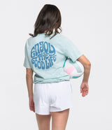 Happy Thoughts Puff Print Tee SS - Pacific Cooler