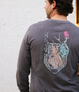 Mount Jackalope Tee LS - Washed Charcoal