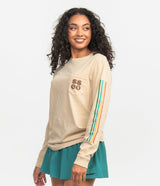 Positive Thoughts Puff Print Tee LS - Sesame