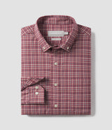 Men Button Down Samford Check LS - Red Mahogany