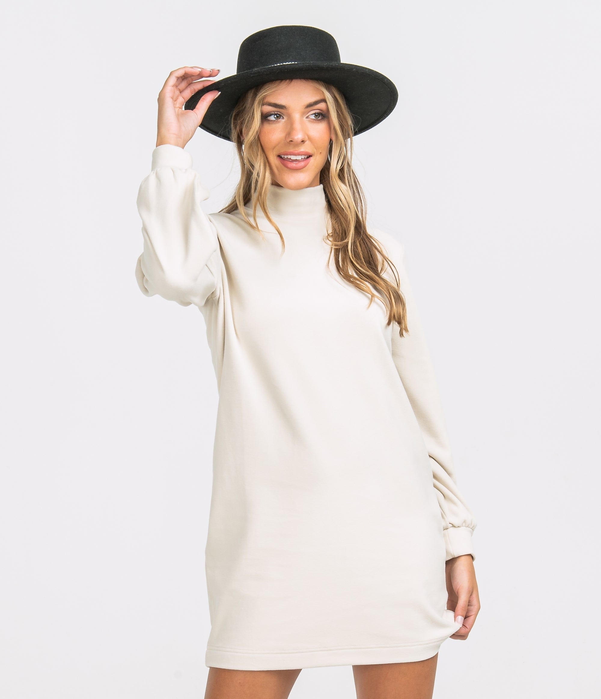 Mockneck Sweater Dress - Linen