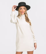 Mockneck Sweater Dress - Linen