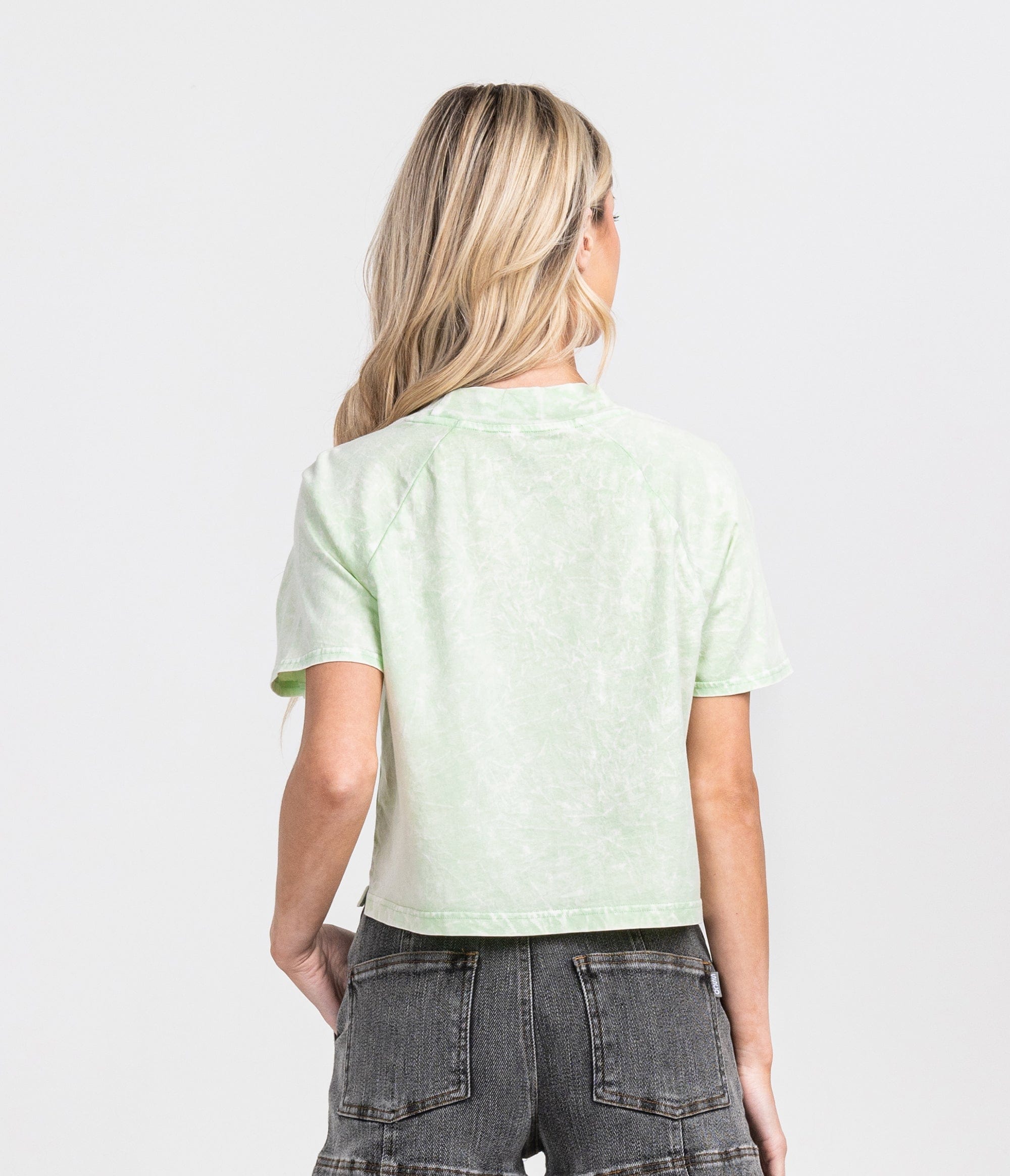 Cropped Babydoll Raglan Tee - Key Lime (6656392101940)