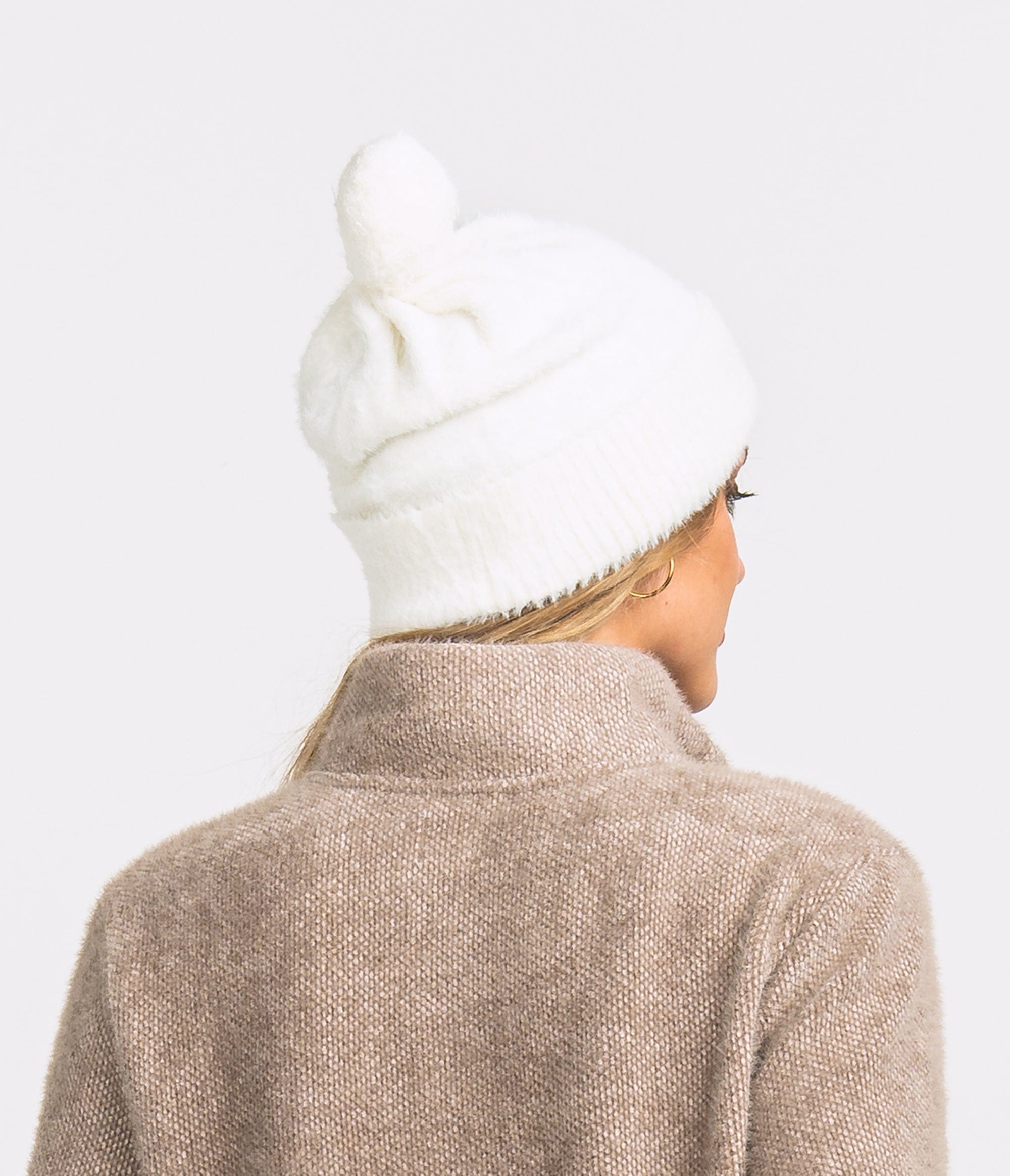 Feather Knit Beanie - Off White