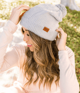 Feather Knit Beanie - Overcast