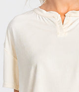 Sincerely Soft Crop Henley - Butter (6656393740340)