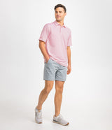 Heather Madison Stripe Polo - Fire Coral