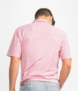 Heather Madison Stripe Polo - Fire Coral