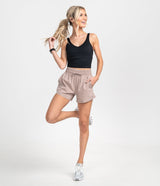 Womens Lined Hybrid Shorts - Morning Coffee (6656395083828)