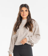 Cropped Corduroy Sweatshirt - Safari (6549440954420)