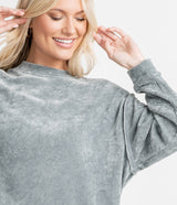 Open Knit Sweater Pullover - Silver Blue (6549440233524)