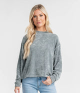 Open Knit Sweater Pullover - Silver Blue (6549440233524)