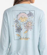 Sun and Stars Floral Tee LS - Winter Sky (6549445574708)