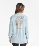 Sun and Stars Floral Tee LS - Winter Sky (6549445574708)