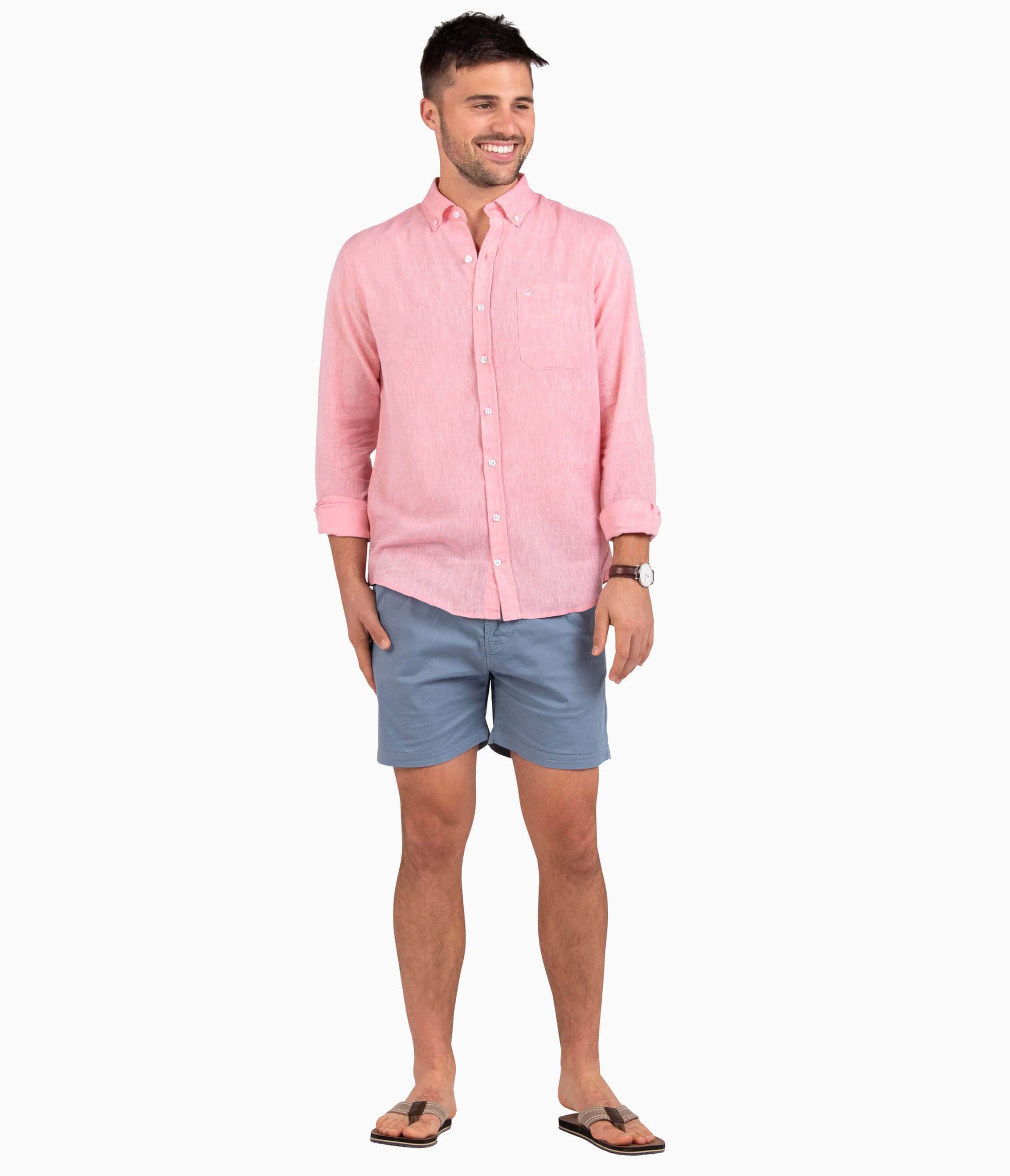 Linen Kiawa Shirt - Conch Shell (4453239521332)